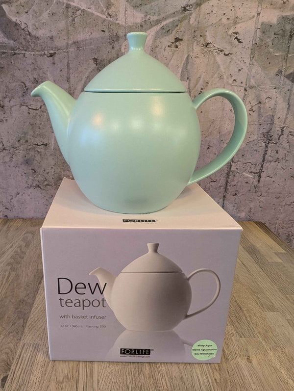 Forlife Dew Ceramic Teapot with Infuser Basket - 946ml / 32oz - Various Colours