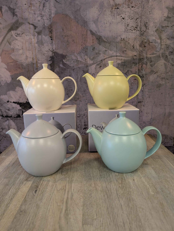 Forlife Dew Ceramic Teapot with Infuser Basket - 946ml / 32oz - Various Colours
